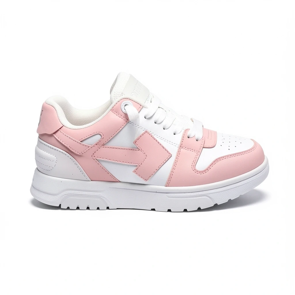 Tenis estilo casual en tonos rosa y blanco