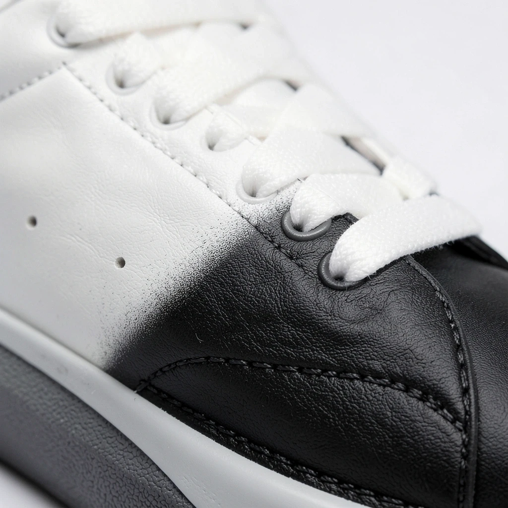 Tenis bicolor con detalles en negro