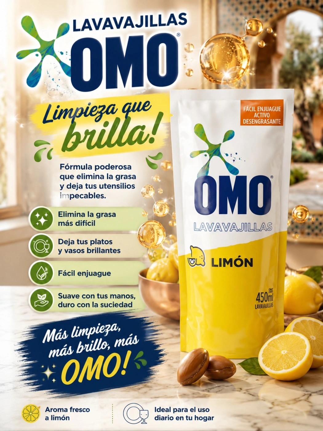 🍋✨ ¡OMO LAVAVAJILLAS LIMÓN! ✨🍽️