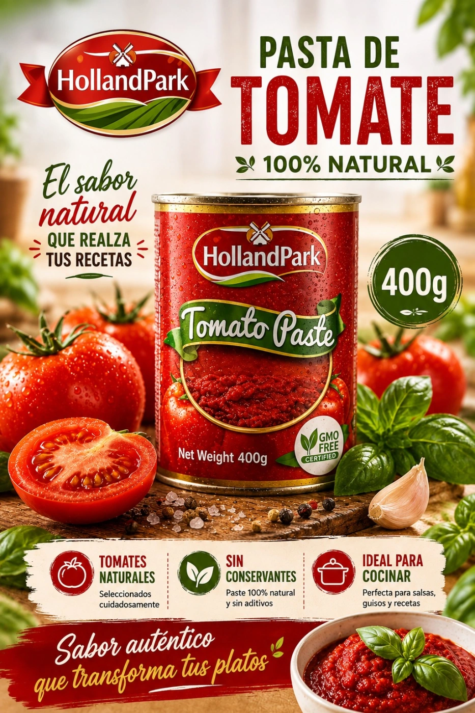 PASTA DE TOMATE HOLLANDPARK 400g