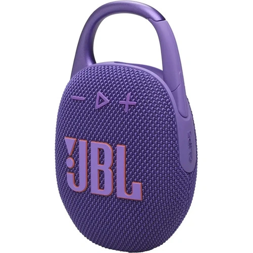 Parlante JBL Clip 5 portátil con bluetooth waterproof morado