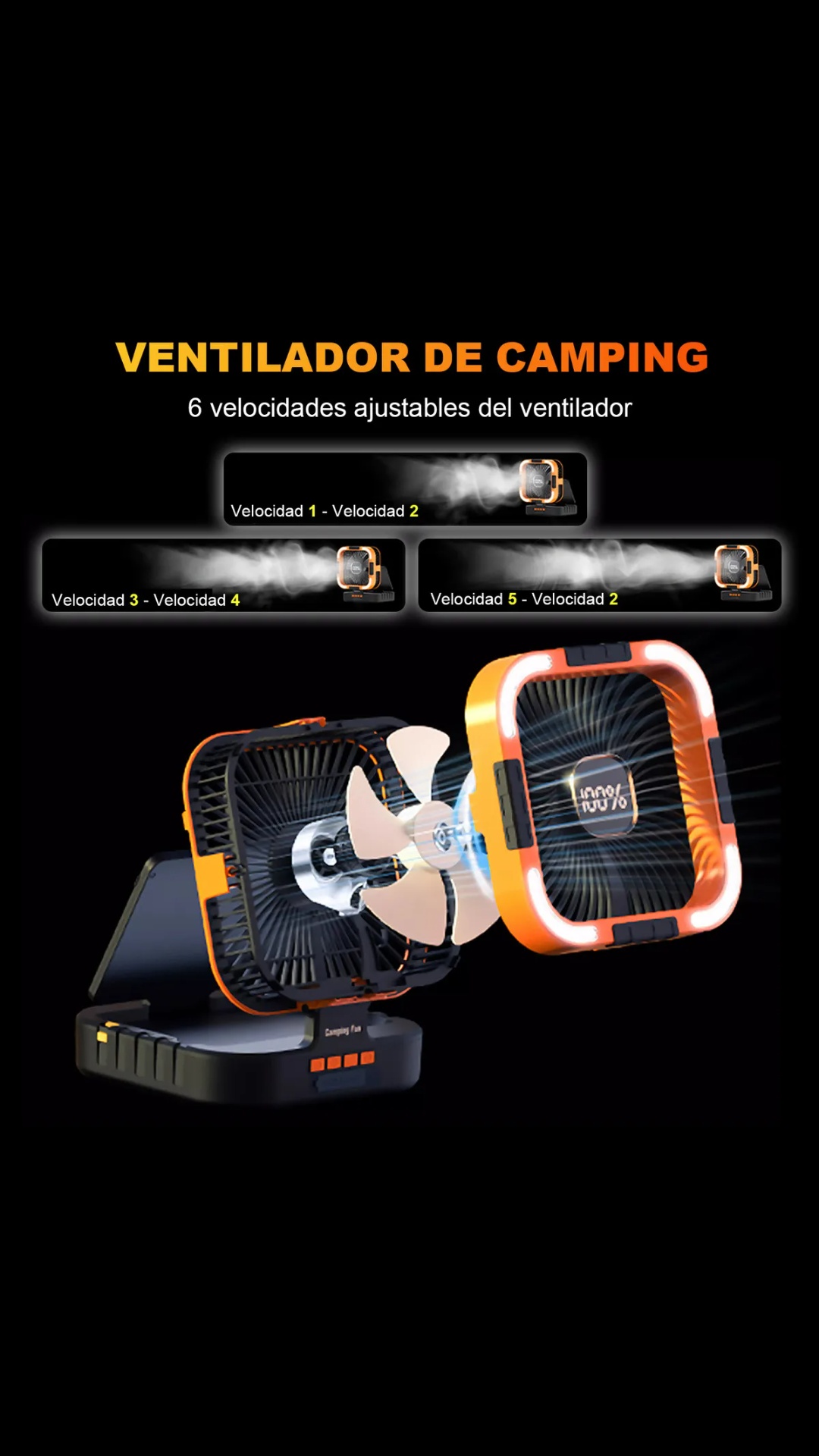 Ventilador Portátil Supercool 30000 mAh con 6 Velocidades