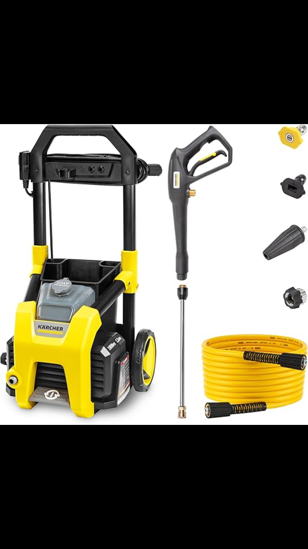 Kärcher K1800PS, MAX 2250 PSI, 3 boquillas de pulverización, Tanque de detergente, para Coches, calzadas, revestimientos, Patios, 1.46 máx. GPM