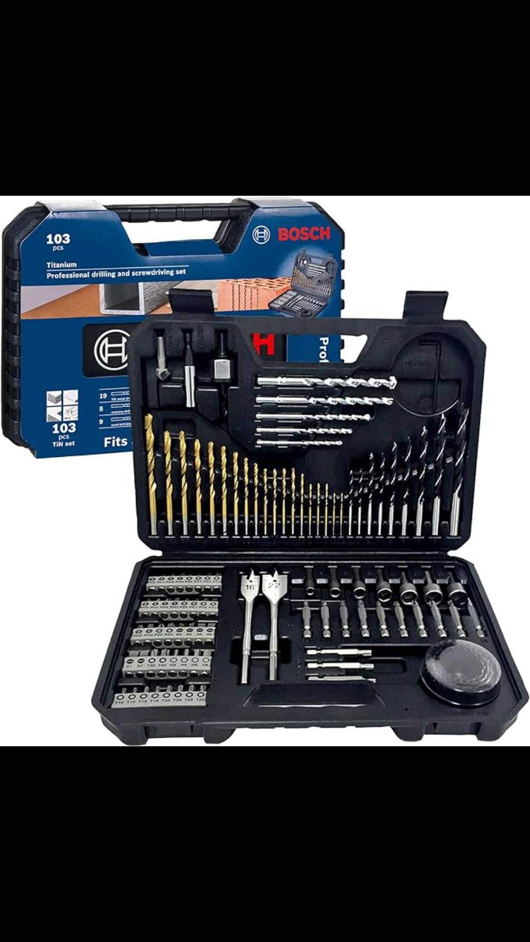 Bosch Kit Profesional de Brocas y Puntas de Titanio 103 piezas