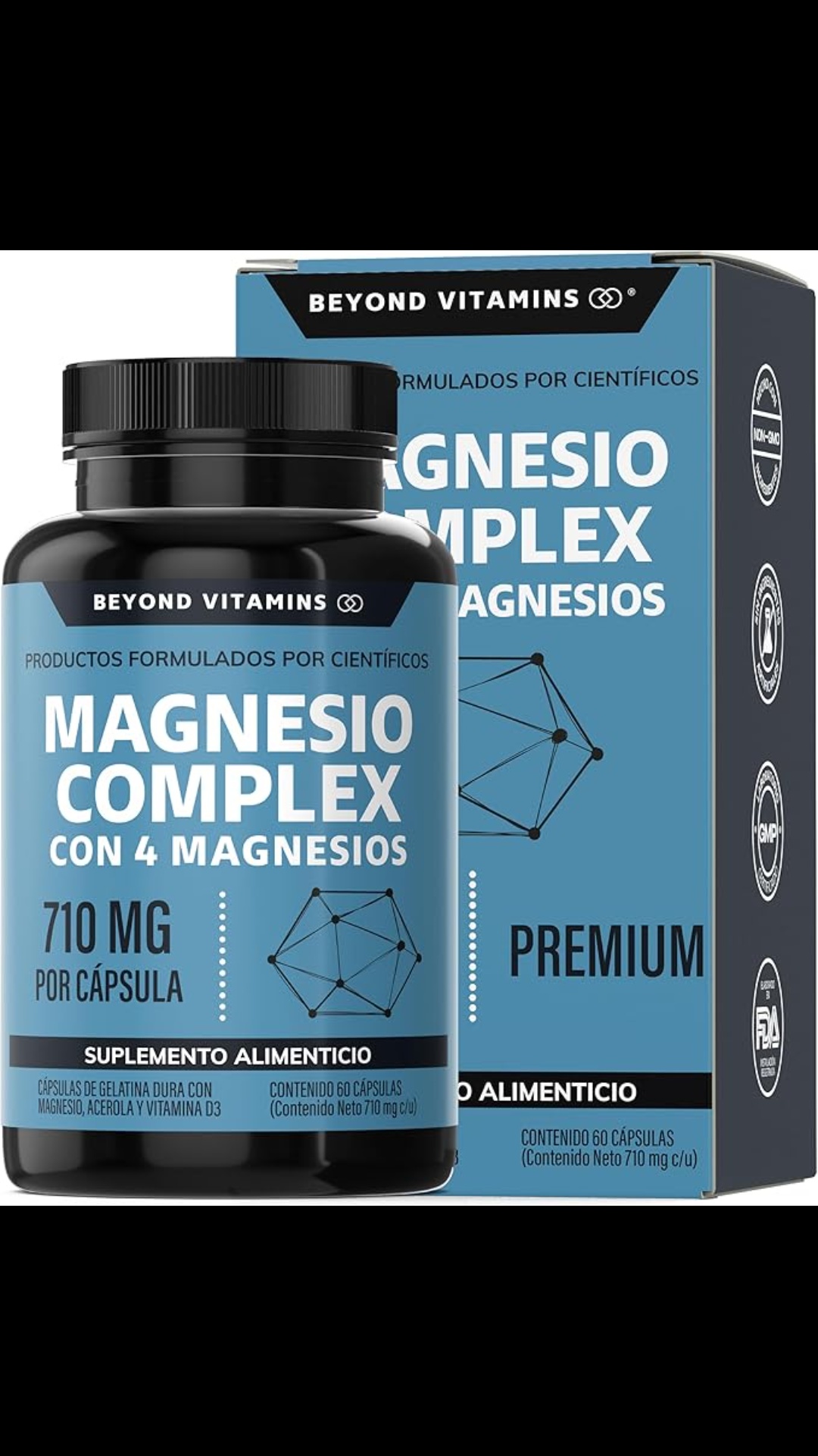 Beyond Vitamins Magnesio Complex 710mg | 60 Cápsulas Premium
