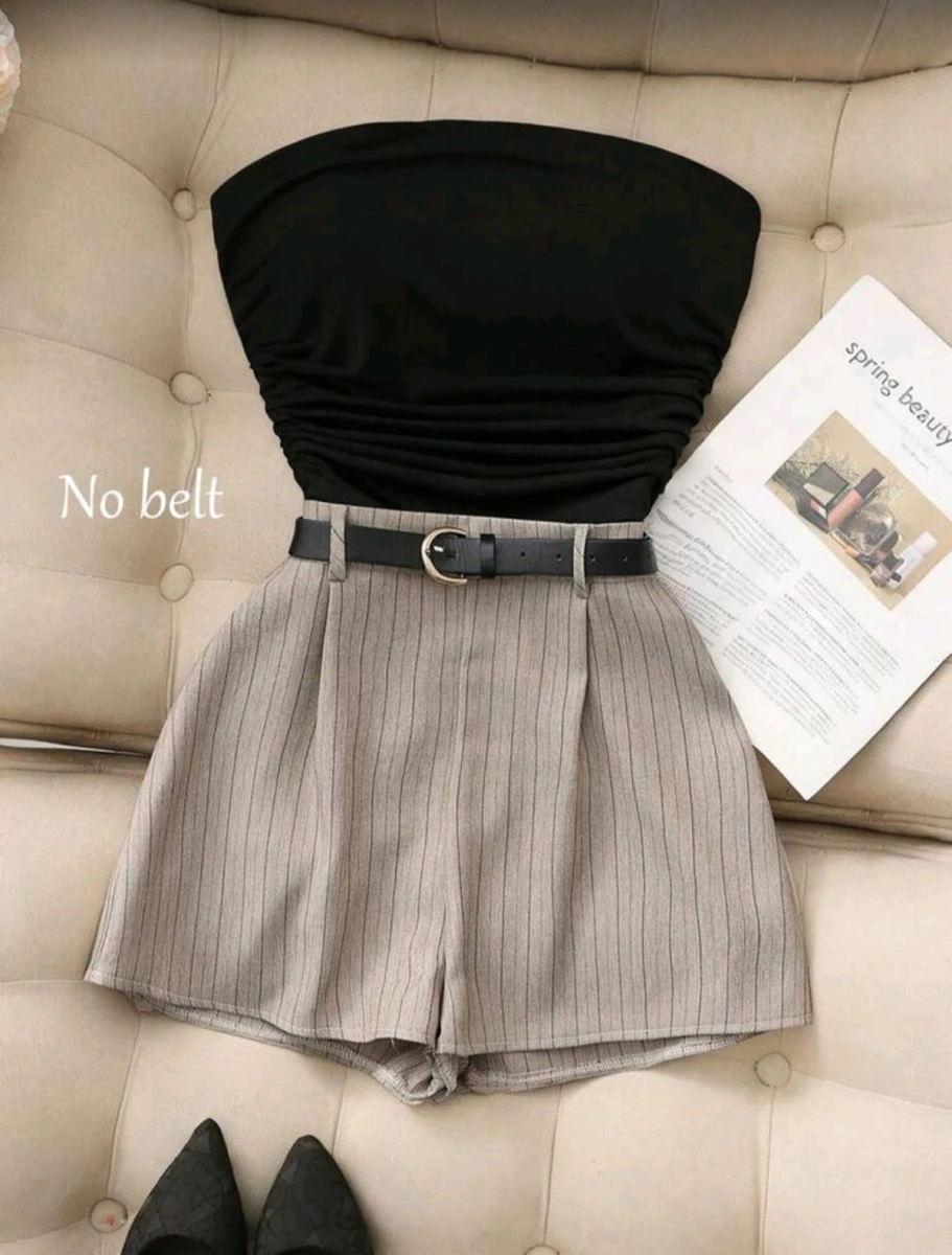 Juego de short de mujer con cinturón