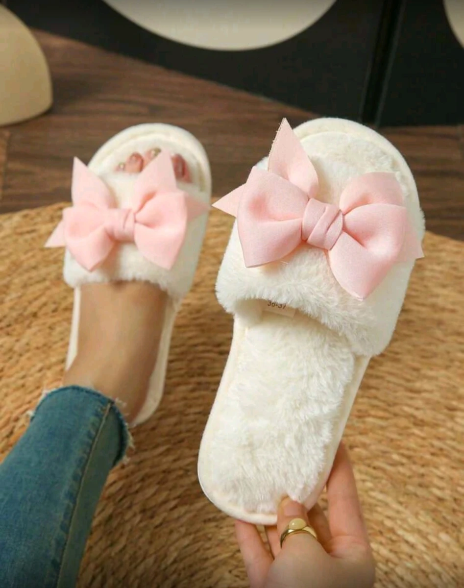 Pantuflas de mujer con lazo de terciopelo