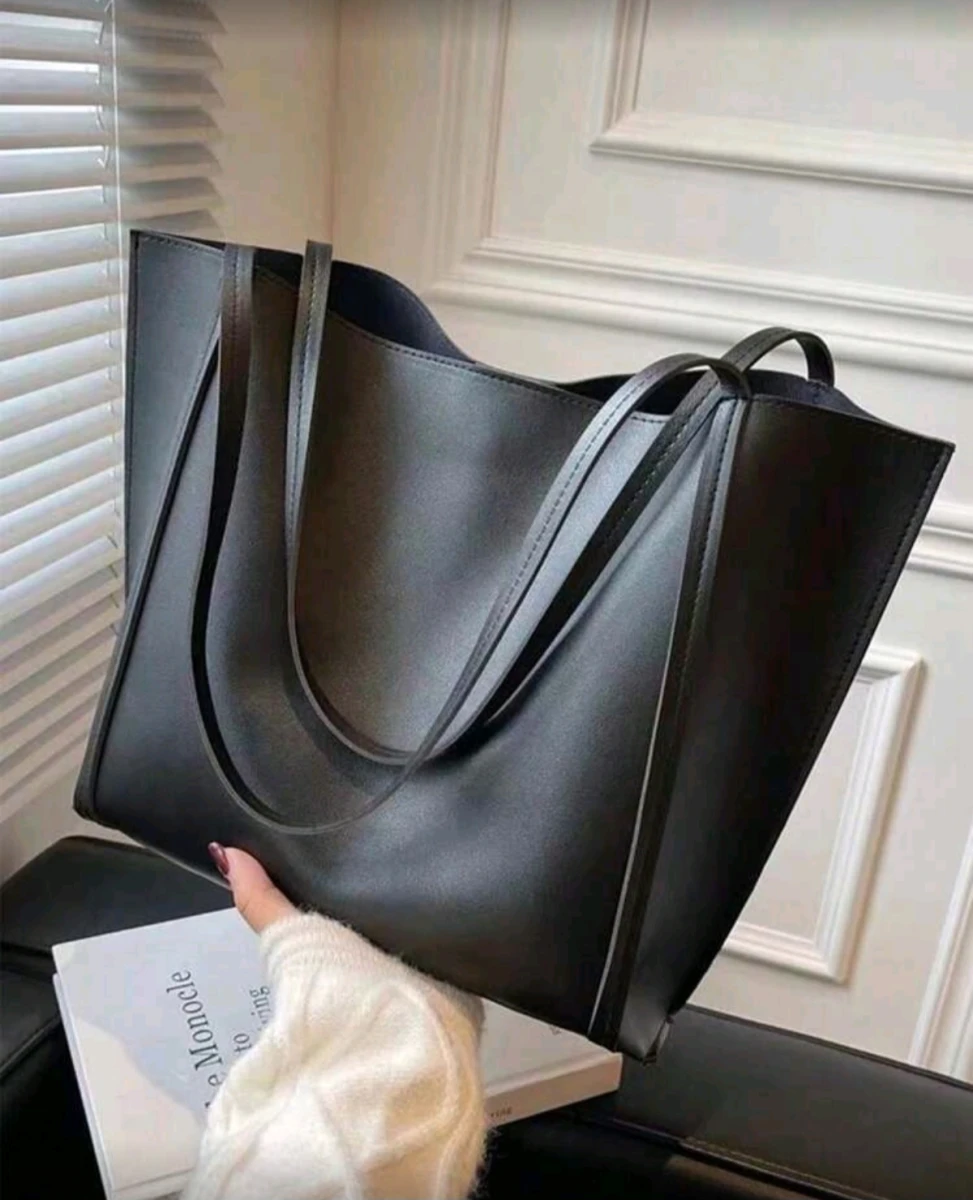 Bolso de mujer de piel sintética negra