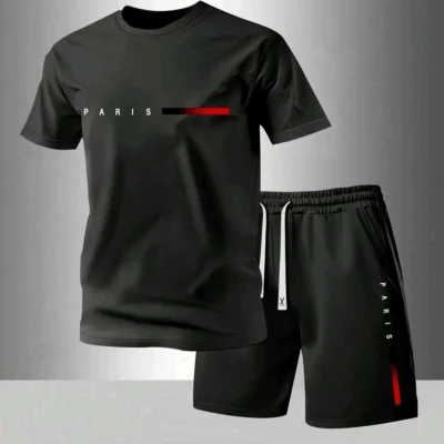 Juego de short en color negro para hombre