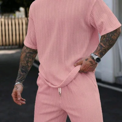 Juego de short en color rosa para hombre