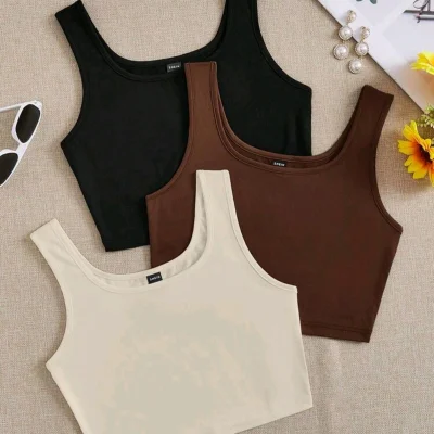 Juego de 3 camisetas cortas de mujer