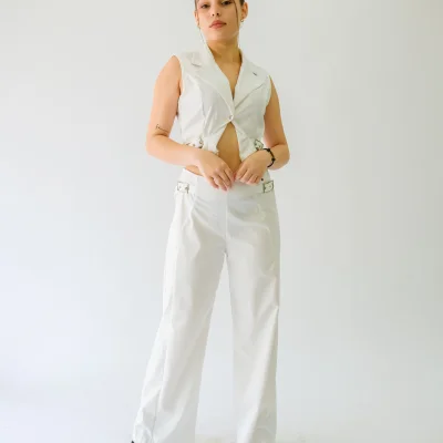 SET BLANCO DE BLUSA CON PANTALON