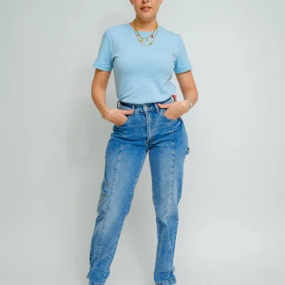 PANTALON MEZCLILLA CLARO TIPO CARGO