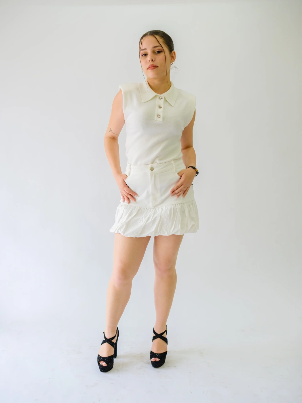 falda blanca mezclilla